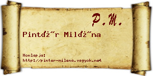Pintér Miléna névjegykártya