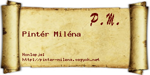 Pintér Miléna névjegykártya